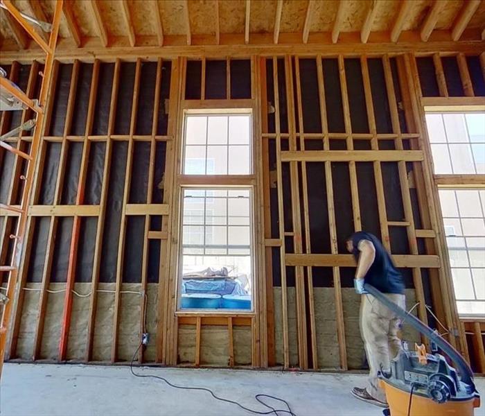 Clean demo work of internal walls from water damage. 