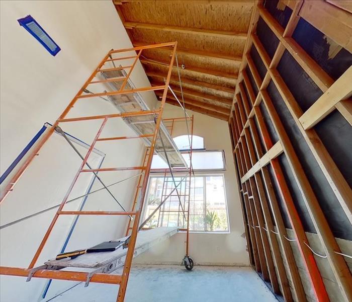 Demolition of internal walls from water damage. 