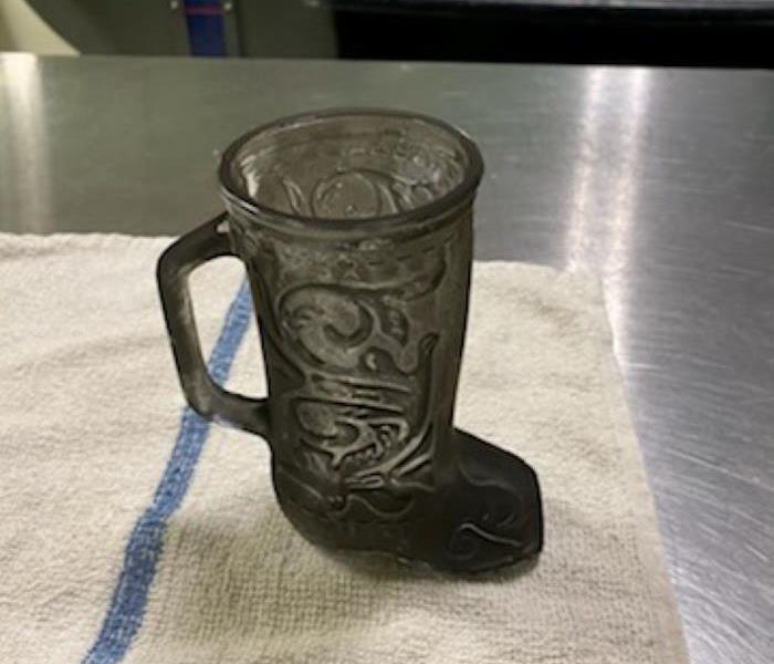 Smoke & soot damaged mug